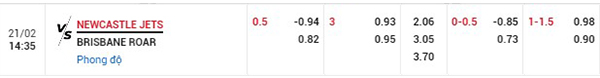 Tỷ lệ Newcastle Jets vs Brisbane Roa